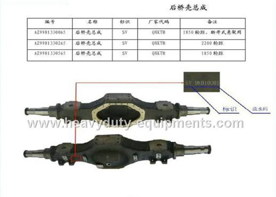 Chine numéro de la pièce AZ9981330066 de coquille d'arbre de renvoi de pièce de rechange de sinotruk avec la garantie fournisseur